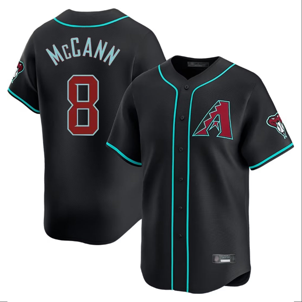 Arizona Diamondbacks #8 James McCann Player Black HOLBERT Limited Home Game Stitched Jerseys