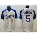 Los Angeles Dodgers #5 Freddie Freeman Number White Blue HOLBERT Fashion Stitched Cool Base Limited Jersey 3