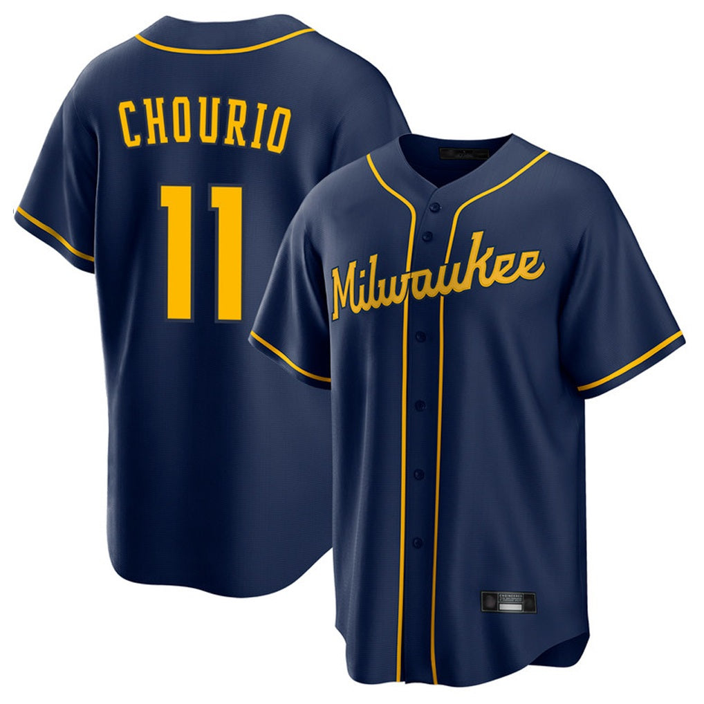 Milwaukee Brewers #11 Jackson Chourio Player Navy HOLBERT Home Game Stitched Jerseys