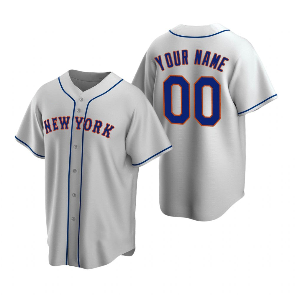 Custom New York Mets Gray HOLBERT Stitched Cool Base Road Jersey