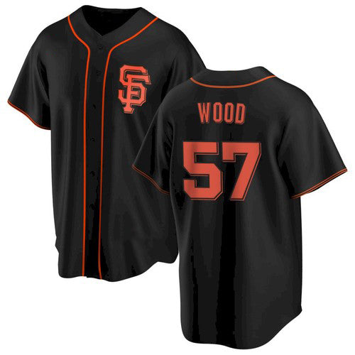 San Francisco Giants #57 Alex Wood Black HOLBERT Alternate Jersey