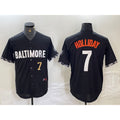Baltimore Orioles #7 Jackson Holliday Number Black HOLBERT 2023 City Connect Cool Base Stitched Jersey
