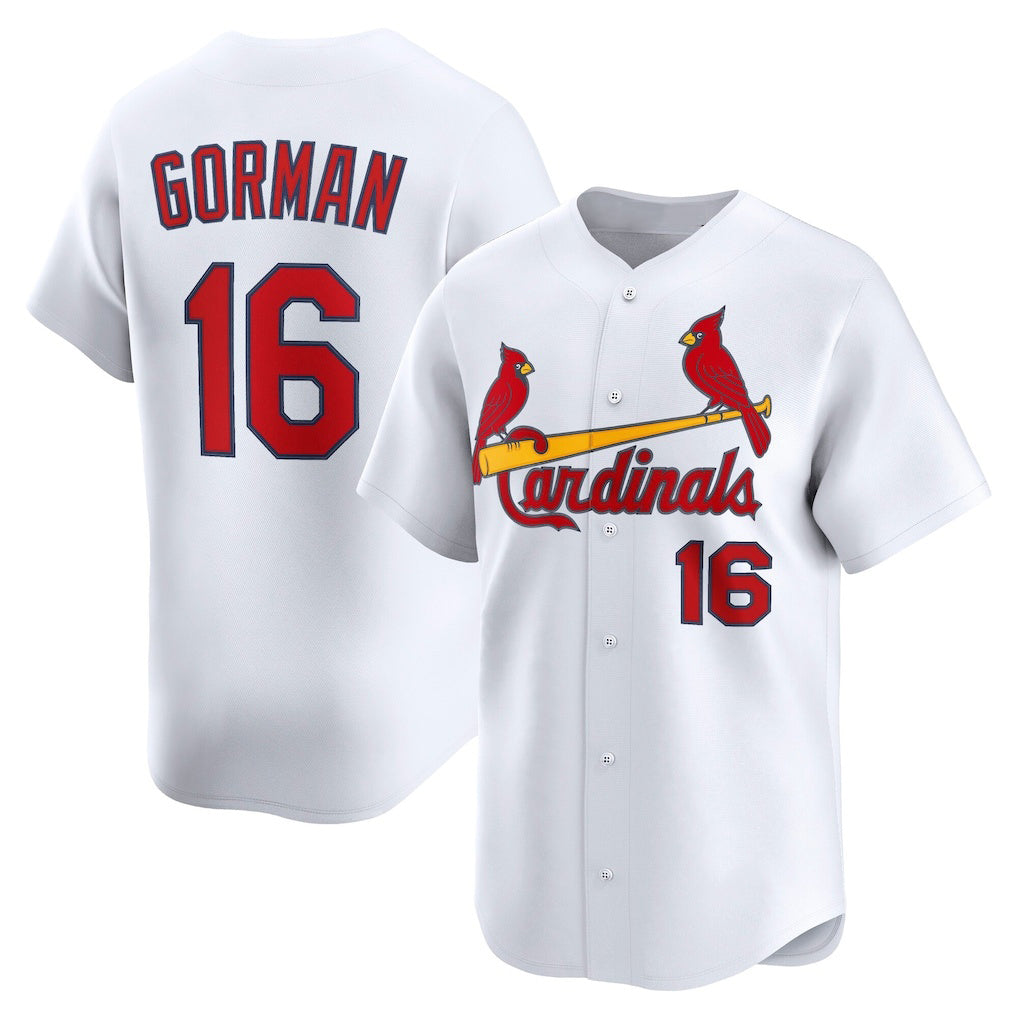 St. Louis Cardinals #16 Nolan Gorman White HOLBERT Home Limited Player Jersey