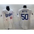 Los Angeles Dodgers #50 Mookie Betts White HOLBERT 2025 Tokyo Series Limited Stitched Jersey