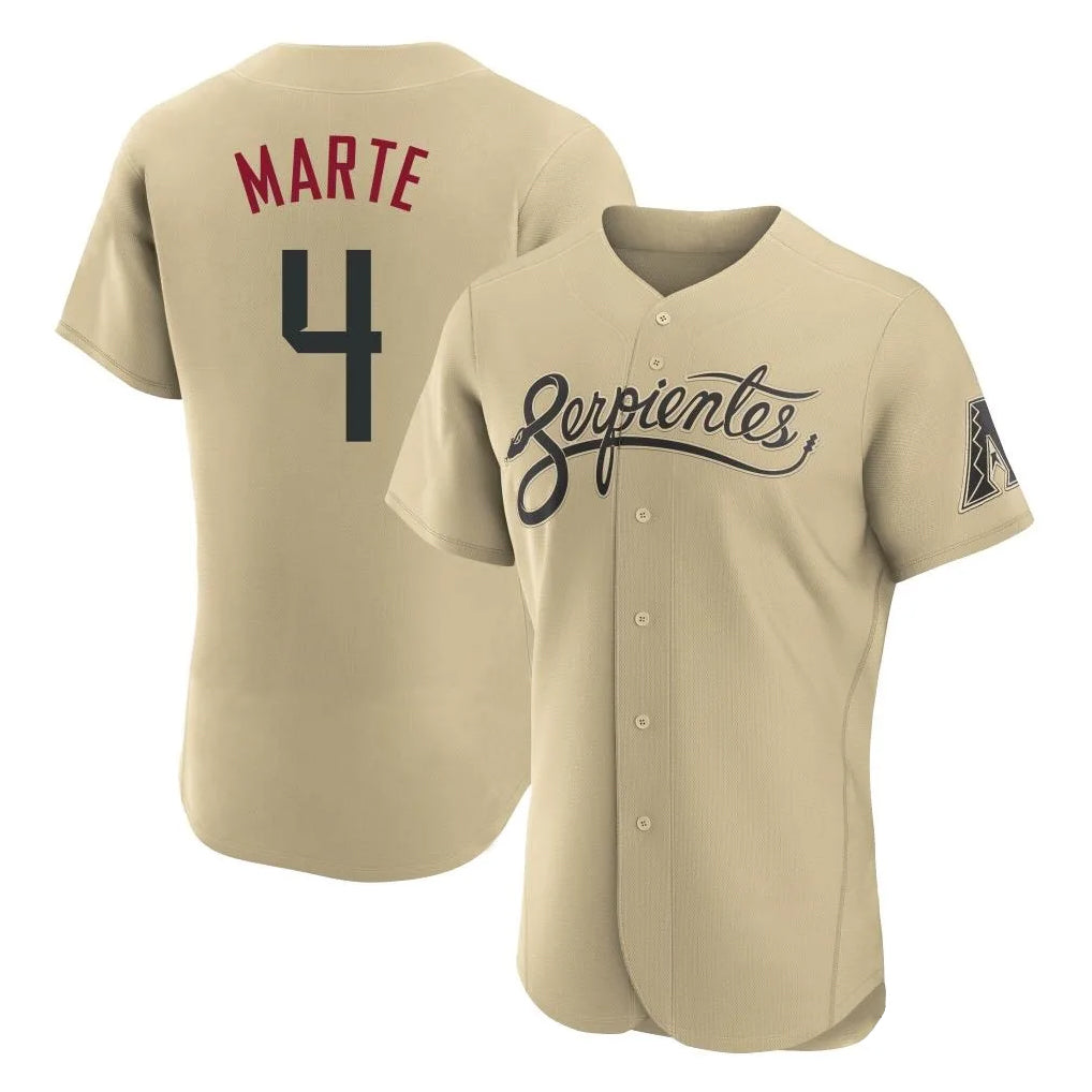 Arizona Diamondbacks #4 Ketel Marte Player Tan HOLBERT City Connect Limited Elite Home Game Stitched Jerseys
