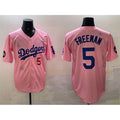 Los Angeles Dodgers #5 Freddie Freeman Pink HOLBERT 2025 Tokyo Series Limited Stitched Jersey