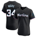Miami Marlins #34 Liam Hicks Player Black HOLBERT Vapor Home Limited Elite Stitched Jerseys