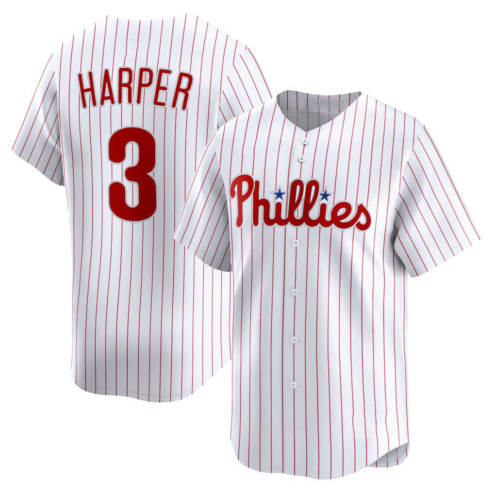 Philadelphia Phillies #3 Bryce Harper White HOLBERT Home Limited Player Jersey
