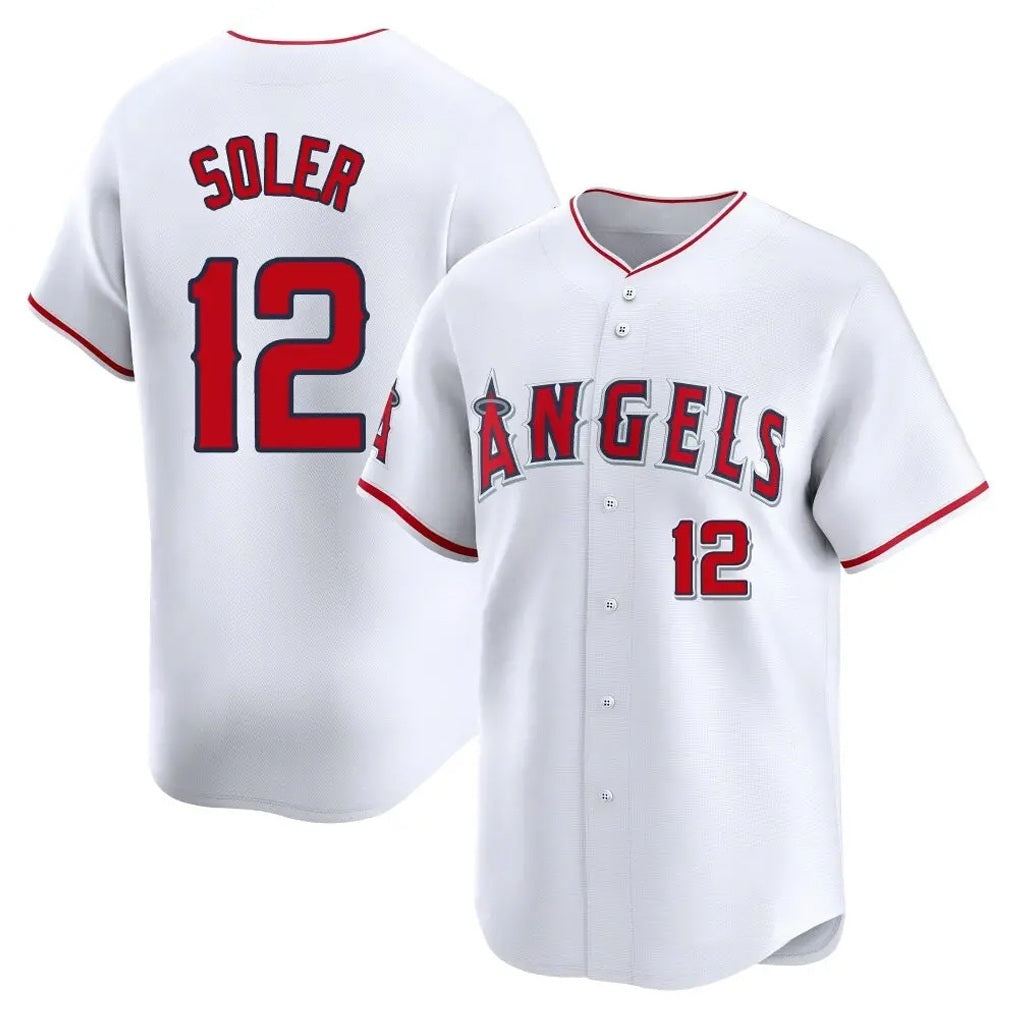 Los Angeles Angels #12 Jorge Soler Player White HOLBERT Limited Home Stitched Jerseys