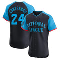 Milwaukee Brewers #24 William Contreras Player Navy HOLBERT Limited National League All-Star Home Limited Elite Stitched Jerseys