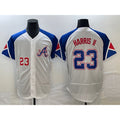 Atlanta Braves #23 Michael Harris II Number White HOLBERT 2023 City Connect Flex Base Stitched Jersey 3