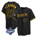 Los Angeles Dodgers #22 Clayton Kershaw Player Black HOLBERT World Series Meet Snake Skin City Game Home Stitched Jerseys