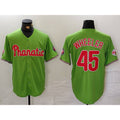 Philadelphia Phillies #45 Zack Wheeler Green HOLBERT With Patch Stitched Cool Base Jersey