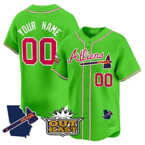 Custom Atlanta Braves Atliens Vapor Premier Limited Jersey V2 ¨C Green HOLBERT