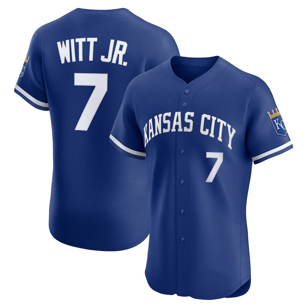 Kansas City Royals #7 Bobby Witt Jr. Royal HOLBERT Alternate 2 Elite Player Jersey