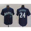 Seattle Mariners #24 Ken Griffey Jr Navy HOLBERT Cool Base Stitched Jersey