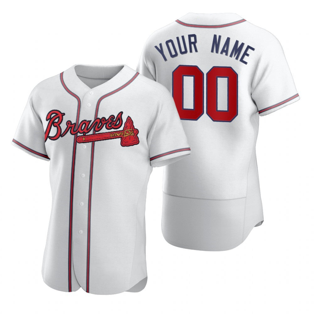 Custom Atlanta Braves White HOLBERT 2020 Stitched Flex Base Jersey