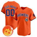Custom Milwaukee Brewers x Dragon Ball Orange HOLBERT Vapor Premier Limited Jersey - All Stitched