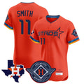 Houston Astros #11 Cam Smith Player Orange HOLBERT City Connect Texas Patch Vapor Premier Limited Elite Home Stitched Jerseys