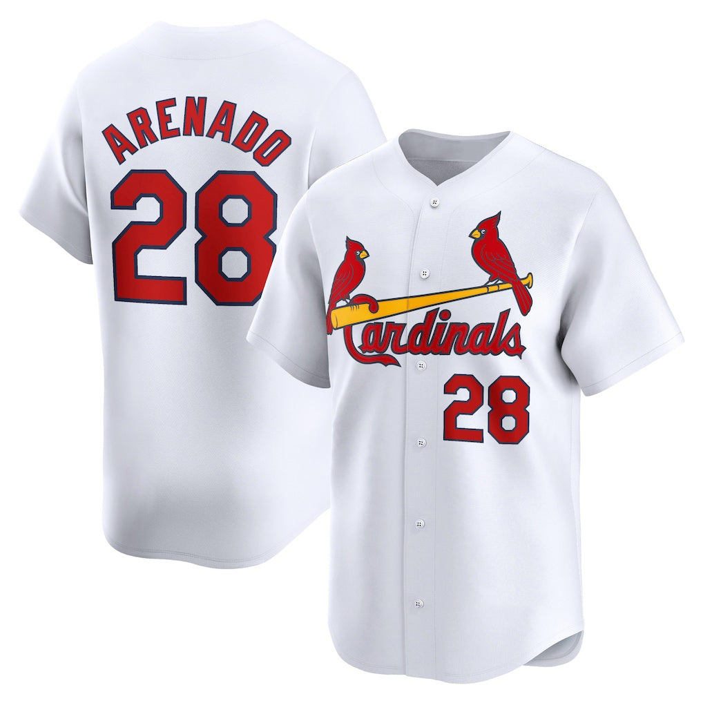 St. Louis Cardinals #28 Nolan Arenado White HOLBERT Home Limited Player Jersey