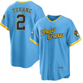 Milwaukee Brewers #2 Brice Turang Blue HOLBERT 2022 City Connect Cool Base Stitched Jersey