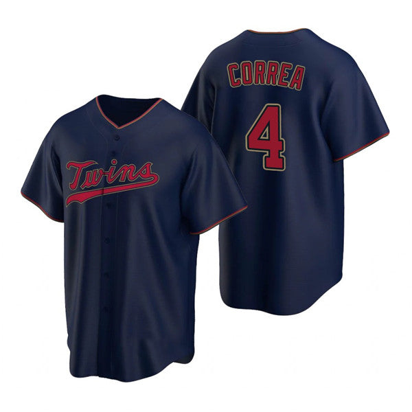 Minnesota Twins #4 Carlos Correa Navy HOLBERT Cool Base Stitched Jersey
