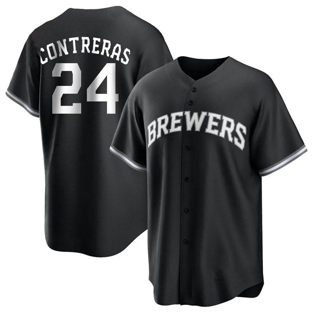 Milwaukee Brewers #24 William Contreras Player Black HOLBERT Game Home Stitched Jerseys