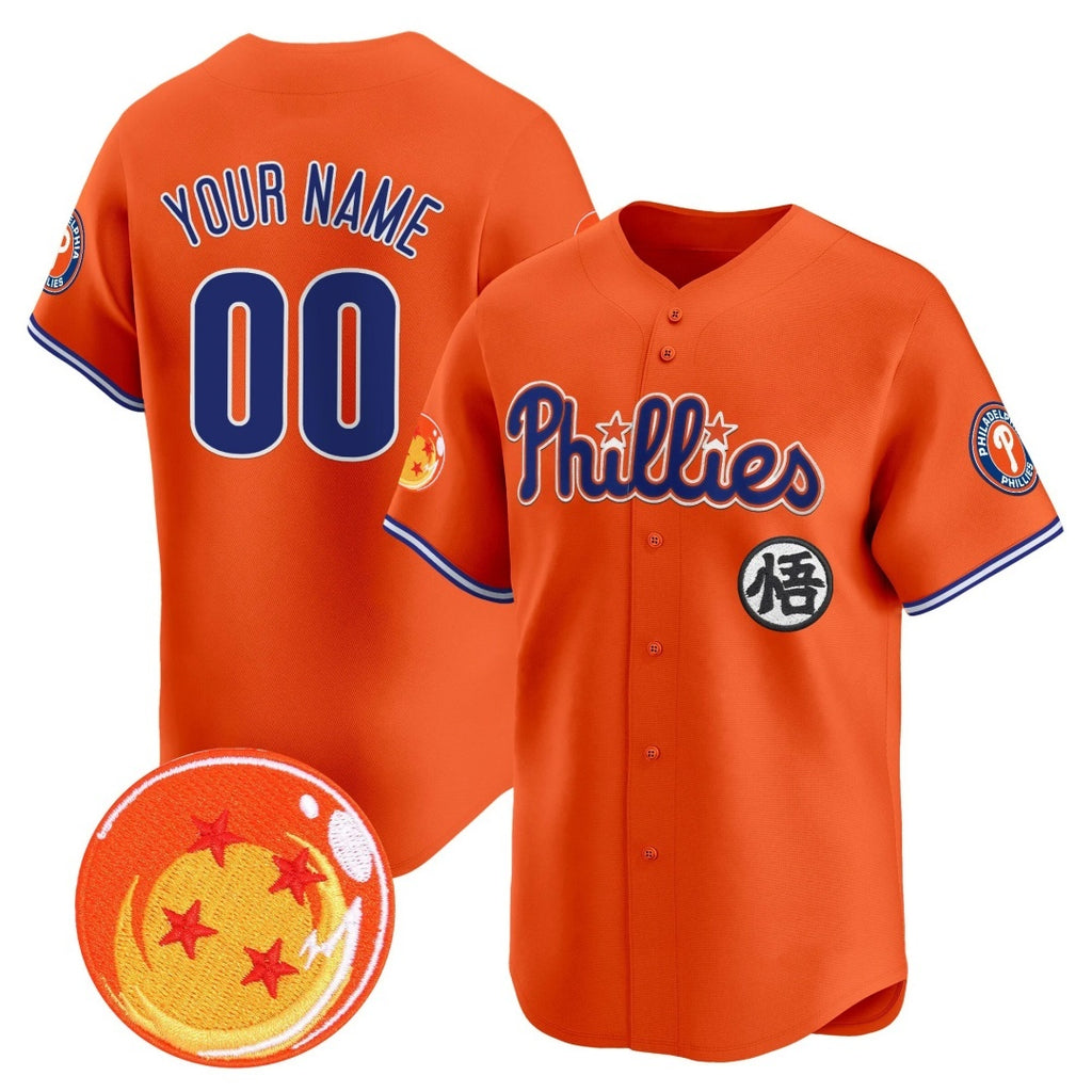 Custom Philadelphia Phillies x Dragon Ball Orange HOLBERT Vapor Premier Limited Jersey - All Stitched