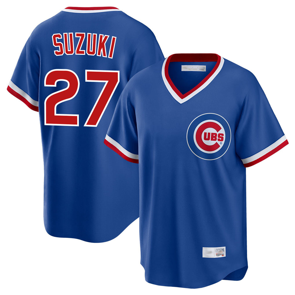 Chicago Cubs #27 Seiya Suzuki Player Royal HOLBERT T-shirt Cooperstown Collection Limited Stitched Jerseys