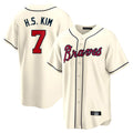 Atlanta Braves #7 Ha-Seong Kim Player Cream HOLBERT Home Game Stitched Jerseys