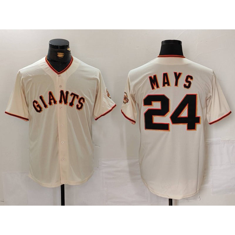 San Francisco Giants #24 Willie Mays Cream HOLBERT 2024 Home Limited Stitched Jersey