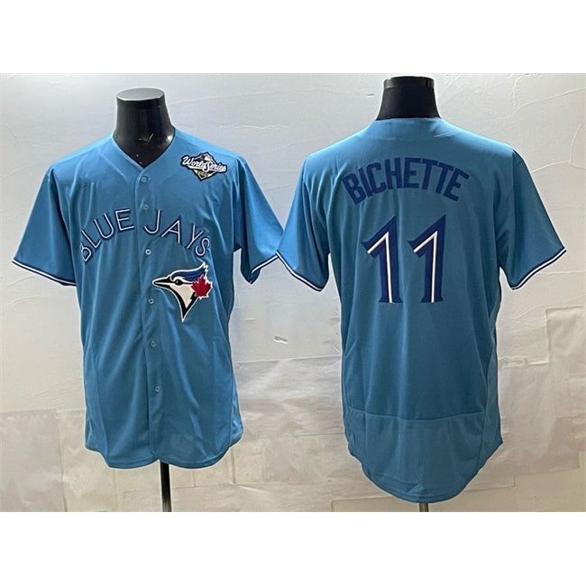Toronto Blue Jays #11 Bo Bichette Blue HOLBERT 2025 World Series Flex Base Stitched Jersey