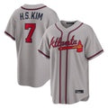 Atlanta Braves #7 Ha-Seong Kim Player Gray HOLBERT Home Game Stitched Jerseys