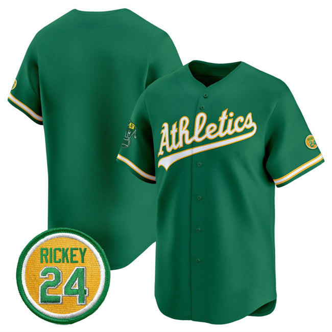 Oakland Athletics Blank Green HOLBERT 2024 Limited With Rickey Henderson Patch Stitched Jersey