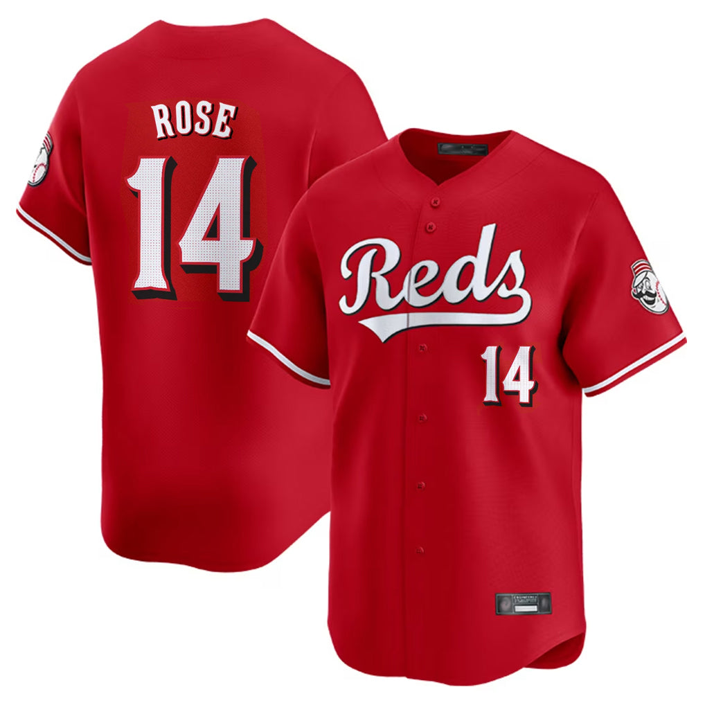 Cincinnati Reds #14 Pete Rose Player Red HOLBERT Home Limited Stitched Jerseys