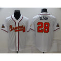 Atlanta Braves #28 Matt Olson 2022 White Gold HOLBERT World Series Champions Program Cool Base Stitched Jersey