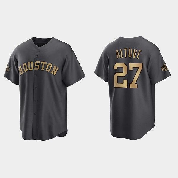 Houston Astros #27 Jose Altuve Charcoal HOLBERT 2022 All-Star Cool Base Stitched Jersey