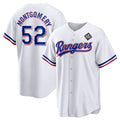 Texas Rangers #52 Jordan Montgomery White HOLBERT 2023 World Series Stitched Jersey
