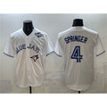 Toronto Blue Jays #4 George Springer White HOLBERT 2025 World Series Home Cool Base Stitched Jersey