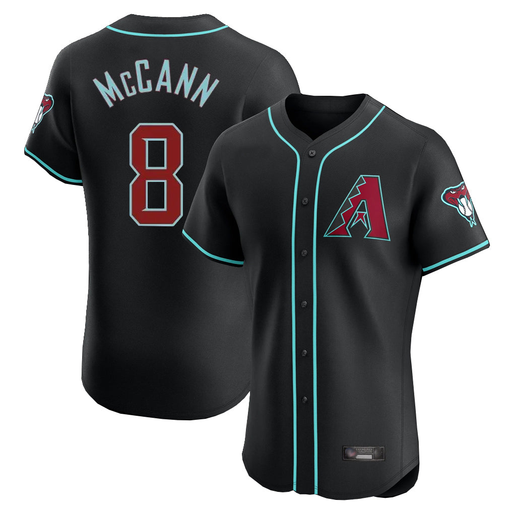 Arizona Diamondbacks #8 James McCann Player Black HOLBERT Limited Elite Home Game Stitched Jerseys