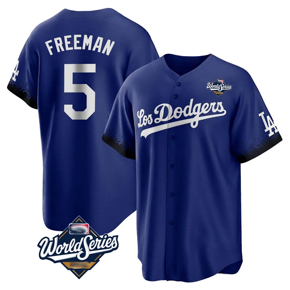 Los Angeles Dodgers #5 Freddie Freeman Player Royal HOLBERT World Series City Connect Home Game Stitched Jerseys