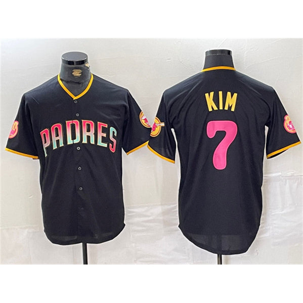 San Diego Padres #7 Ha-Seong Kim Black HOLBERT Cool Base Stitched Jersey