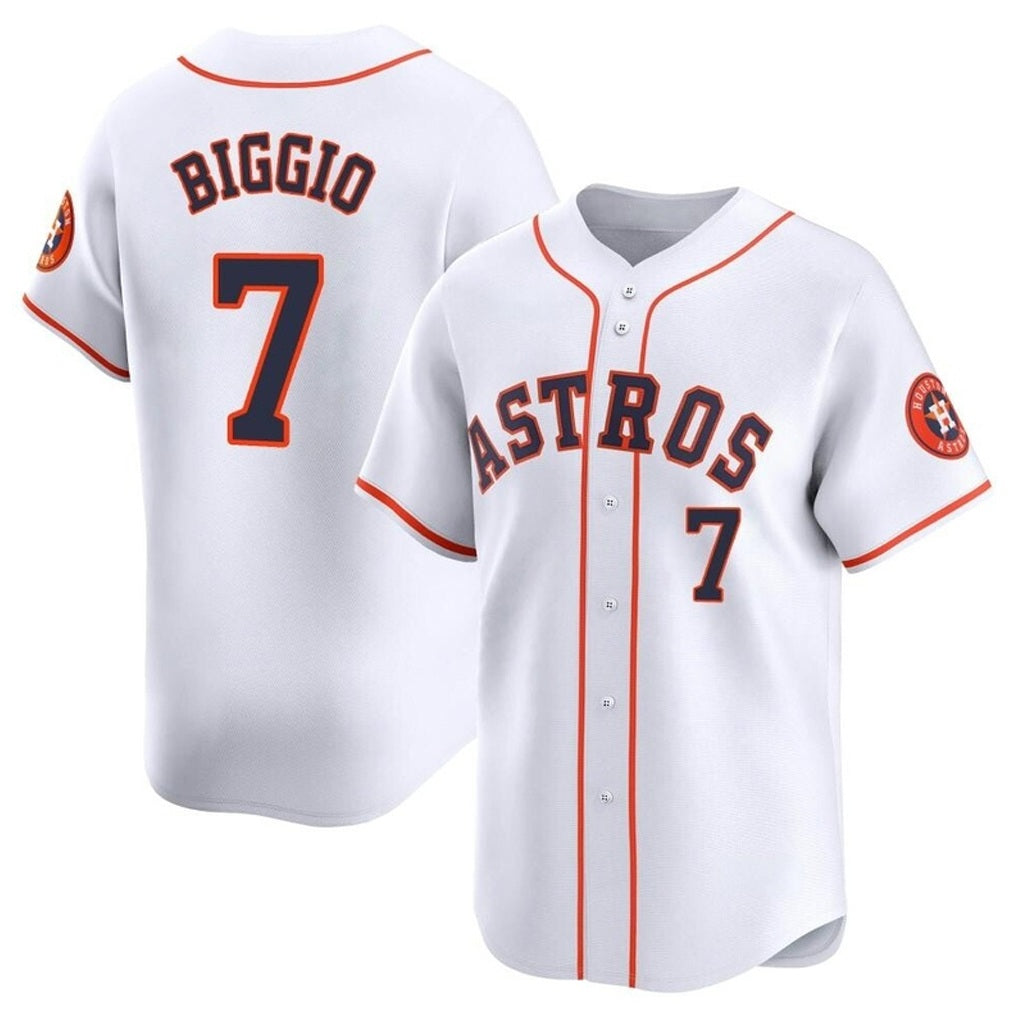 Houston Astros #7 Craig Biggio Player White HOLBERT Home Limited Stitched Jerseys