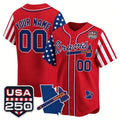 Custom Atlanta Braves America 250 Edition Vapor Premier Limited Red HOLBERT Stitched Jerseys