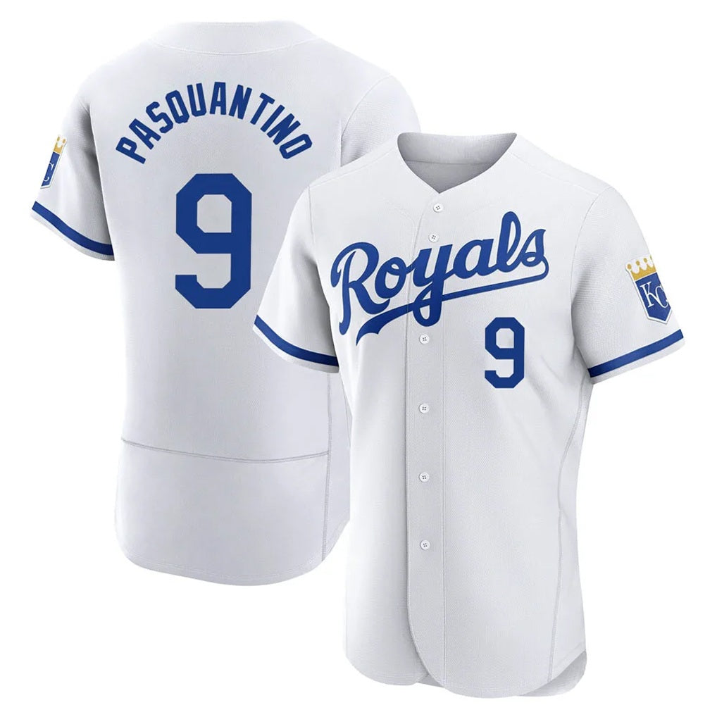 Kansas City Royals #9 Vinnie Pasquantino Player White HOLBERT Limited Elite Home Game Stitched Jerseys