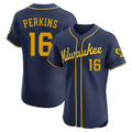 Milwaukee Brewers #16 Blake Perkins Player Navy HOLBERT Home Limited Elite Stitched Jerseys
