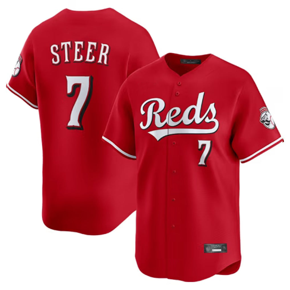 Cincinnati Reds #7 Spencer Steer Player Red HOLBERT Home Limited Stitched Jerseys
