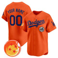 Custom Los Angeles Dodgers x Dragon Ball Orange HOLBERT Vapor Premier Limited Jersey - Stitched