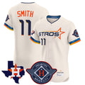 Houston Astros #11 Cam Smith Player Cream HOLBERT City Connect Texas Patch Vapor Premier Limited Elite Home Stitched Jerseys