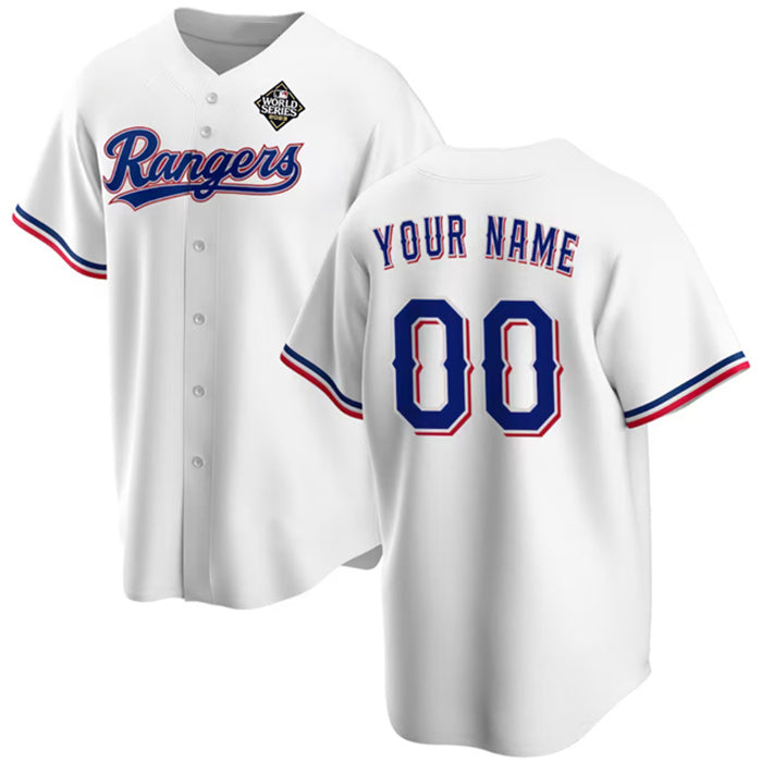 Custom Texas Rangers Active Player White HOLBERT 2023 World Series Stitched Jersey